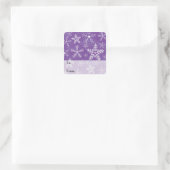 Paarse en witte sneeuwvlok Pattern Gift Labels (Tas)