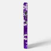 Paarse en witte sneeuwvlokken Case-Mate iPhone case (Achterkant / Links)