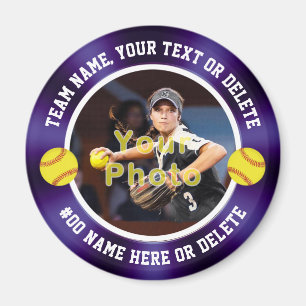 Paarse en witte, Softball Thapon Favors Magneet