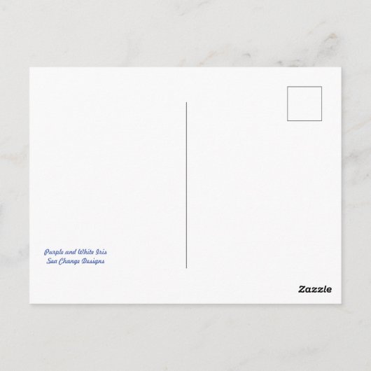 Paarse en witte Sprint Iris Briefkaart (Achterkant)