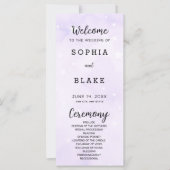 Paarse en witte sterren hemelse bruiloft programma (Voorkant)