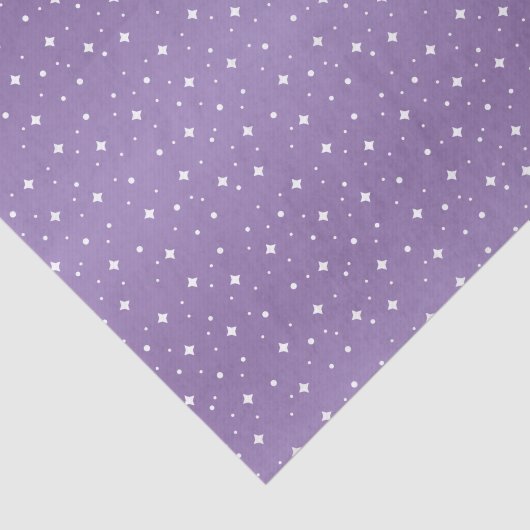 Paarse en witte sterren Tissuepapier (Detail)