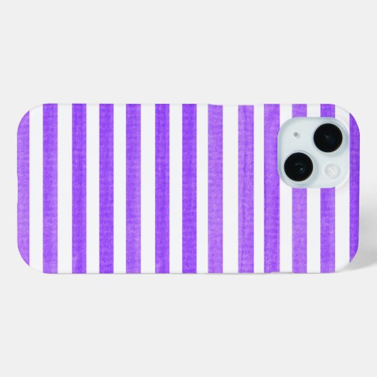 Paarse en witte streep Case-Mate iPhone case (Achterkant (horizontaal))