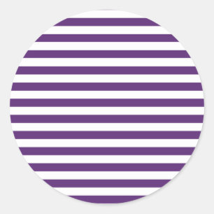 Paarse en witte strepen ronde sticker