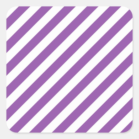 Paarse en witte strepen vierkante sticker (Voorkant)