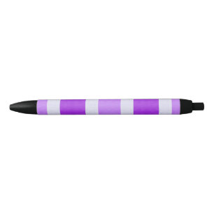 Paarse en witte strepen zwarte inkt pen