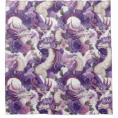 Paarse en witte trekkers en Rozen Douchegordijn (Voorkant)