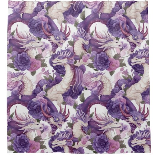 Paarse en witte trekkers en Rozen Douchegordijn (Voorkant)