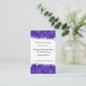 Paarse en witte trouwkaarten informatiekaartje (Staand voorkant)