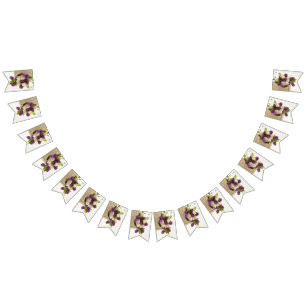 Paarse en witte Tulpen die een Bunting Party Banne Vlaggetjes