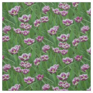 Paarse en witte Tulpen Stof