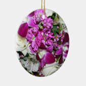 Paarse en witte ventilatoropstelling Foto Keramisch Ornament (Rechts)
