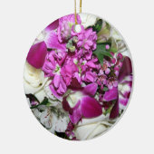 Paarse en witte ventilatoropstelling Foto Keramisch Ornament (Links)