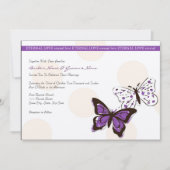Paarse en witte vlinderwedstrijd kaart (Voorkant)