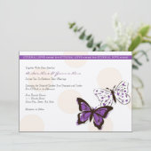 Paarse en witte vlinderwedstrijd kaart (Staand voorkant)