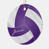 Paarse en witte volleybal 2 | DIY-naam Keramisch Ornament (Links)
