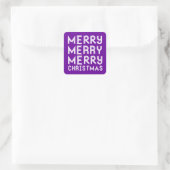Paarse en witte vrolijke kerst Stickers (Tas)