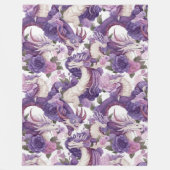 Paarse en witte wasbakken en Rozen Vluchten Blanke Fleece Deken (Voorkant)