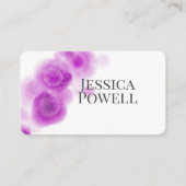 paarse en witte waterverf minimalistisch ontwerp visitekaartje (Voorkant)