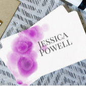 paarse en witte waterverf minimalistisch ontwerp visitekaartje