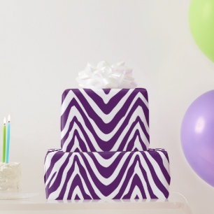 Paarse en witte zebrastrepen Dierenprint Cadeaupapier