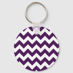 Paarse en witte zigzag sleutelhanger