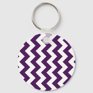 Paarse en witte zigzag sleutelhanger