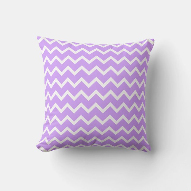 Paarse en witte zigzag Stripes. Kussen (Voorkant)