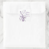 Paarse en witte zwevende Sticker (Tas)