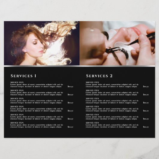 paarse en zilveren agaat service menubrochure (Achterkant)