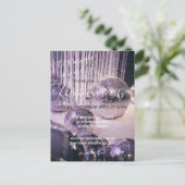 Paarse en Zilveren Baubles kerstfeest Invitati Briefkaart (Staand voorkant)