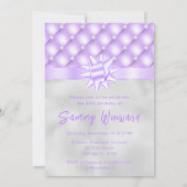 Paarse en zilveren getufte parels verjaardagsfeest kaart (Achterkant)