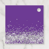 Paarse en zilveren partij gunsten bedankjes labels (Achterkant)