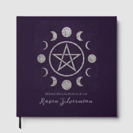 Paarse en zilveren Pentacle begrafenis Gastenboek