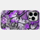 Paarse en zilveren vlinderbloemige vlinder - Aange Case-Mate iPhone Case (Achterkant (horizontaal))