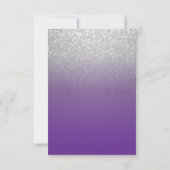 Paarse en zilverglitter - sla de datum op save the date (Achterkant)