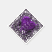 Paarse en zilverhardende partij servetten (Hoek)