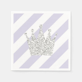 Paarse en zilverprinses Crown Napkins Servetten