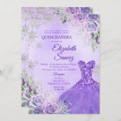 Paarse en zilverwinter kaart (Voorkant / Achterkant)