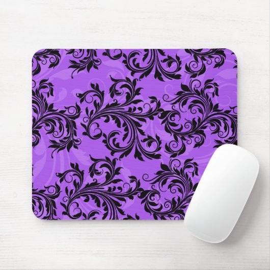 Paarse en zwarte bladroller Mousepad Muismat (Met muis)