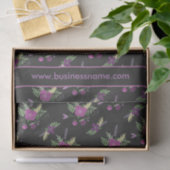 Paarse en zwarte bloemenpatroon aangepaste tekst tissuepapier (Geschenk)