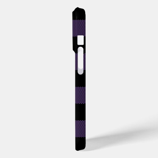 Paarse en zwarte Buffalo Plaid Gepersonaliseerd Case-Mate iPhone Case (Achterkant / Links)