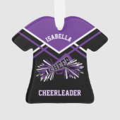 Paarse en zwarte Cheerleader Ornament (achterkant)