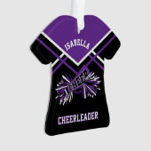 Paarse en zwarte Cheerleader Ornament (voorkant)