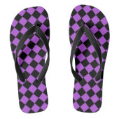 Paarse en zwarte Diamond Pattern Teenslippers (Voetbed)