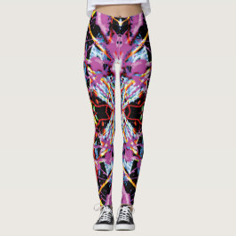 Paarse en zwarte etherische convulsiesplatter leggings