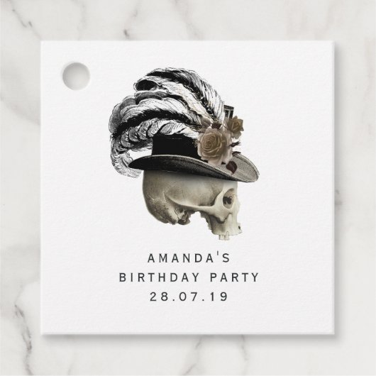 Paarse en zwarte Fancy Victoriaans Gotische Schede Bedankjes Labels (Voorkant)