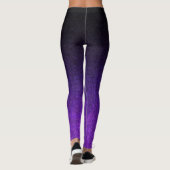Paarse en zwarte glittergradiënt leggings (Achterkant)