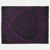 Paarse en Zwarte Hart Gotische Bruiloft Deken (Voorkant (Horizontaal))