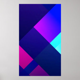 Paarse en zwarte ingecheckte illustratie poster